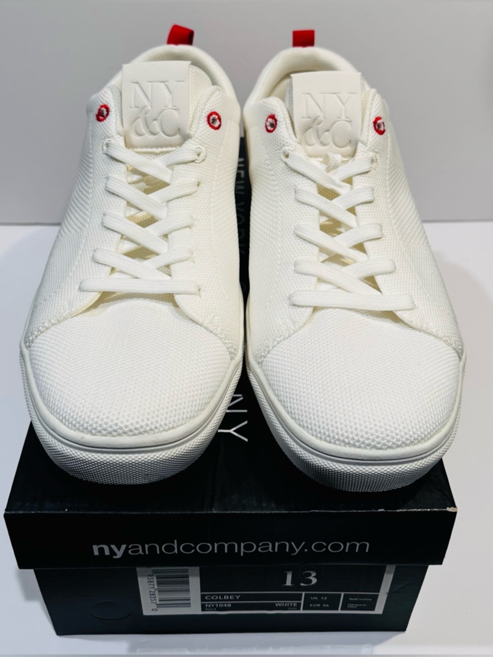 Men’s NYC White with Red Tabs Colbey Sneakers Size 13 NIB